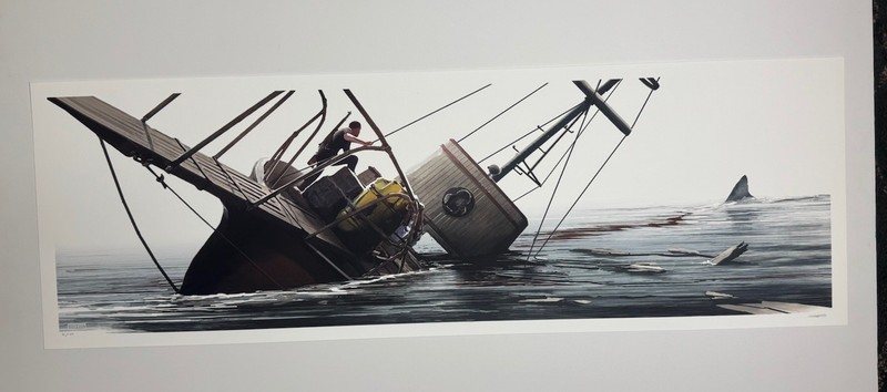 JC Richard Jaws Print The Final Battle Poster Art Edition 2020 SIGNED #’d Giclee gallery