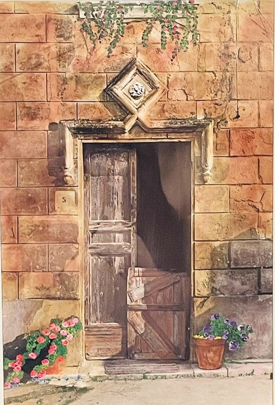 Castle Door #5 by Martin Roberts Matted Print Image 11"x7 1/2" in Frame 19"x13" gallery