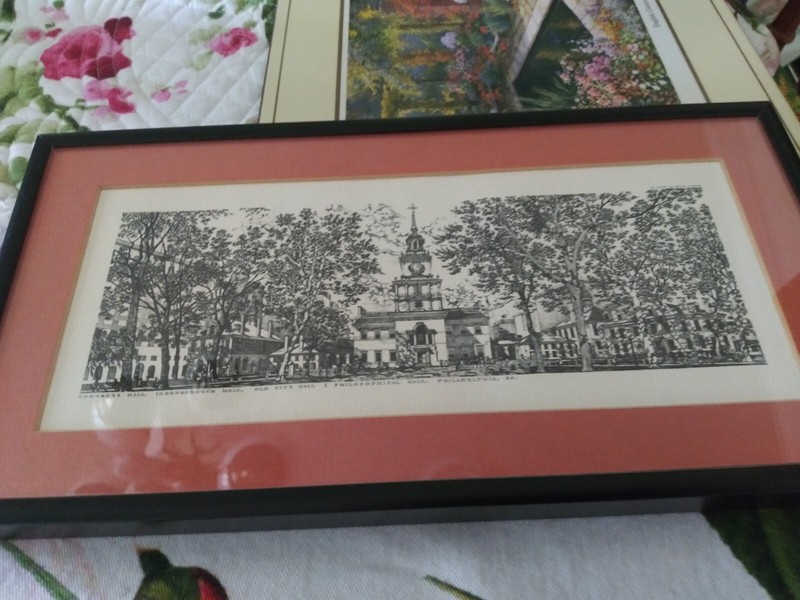 Philadelphia Independence Hall Prof Framed Black & White Print 5.5″ X 10.5″