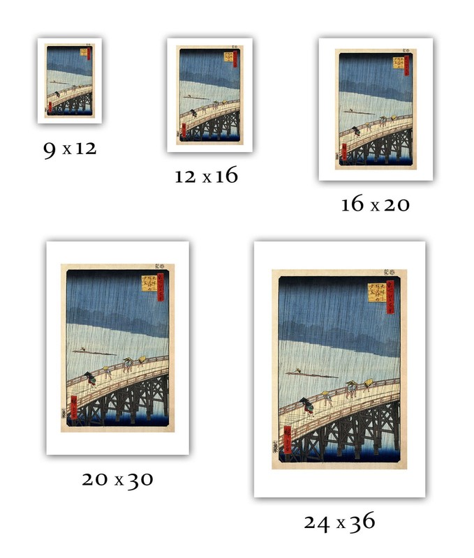 Utagawa Ando Hiroshige: "Sudden Shower over Shin-Ohashi Bridge" — Fine Art Print gallery