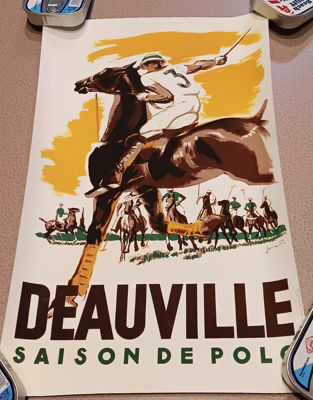 Antique DEAUVILLE Lithograph Print Saison de Polo POLO ART POSTER Paris France