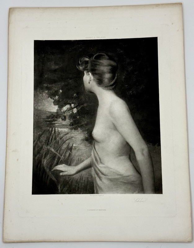 Antique 1800s Etching Art Print Henry O. Walker “Chloe” Photogravure Goupil & Co