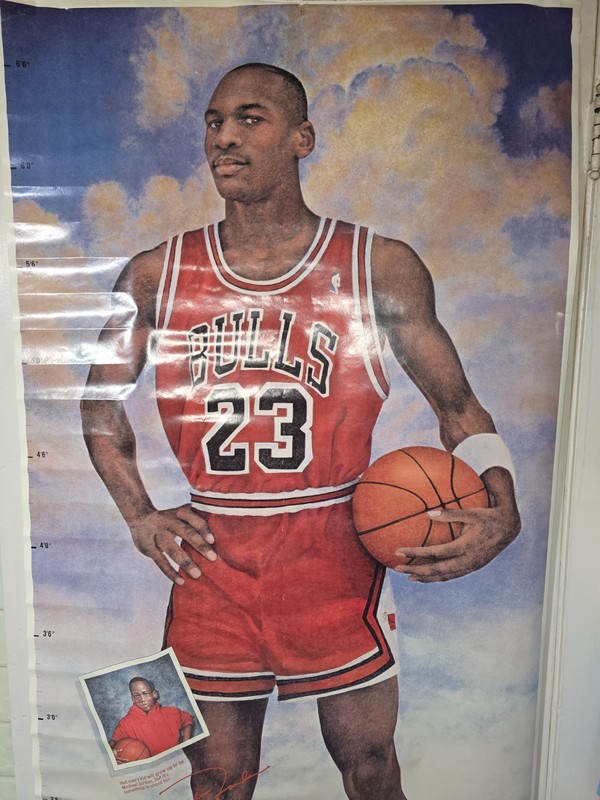 Michael Jordan Life-sized Growth Chart Chicago Bulls Chevy Dealer Poster 75×36