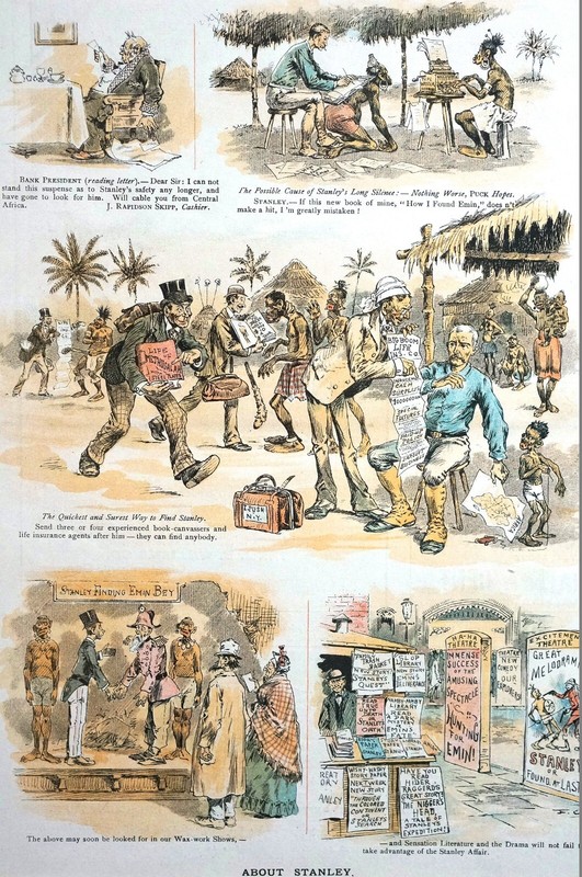 Stanley and Livingston 1889 SEARCHING FOR STANLEY CENTRAL AFRICA Puck Art Print