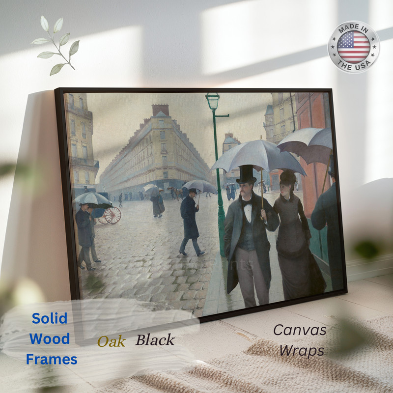 Paris Street; Rainy Day – Gustave Caillebotte Framed Wrap Giclee Canvas Print gallery
