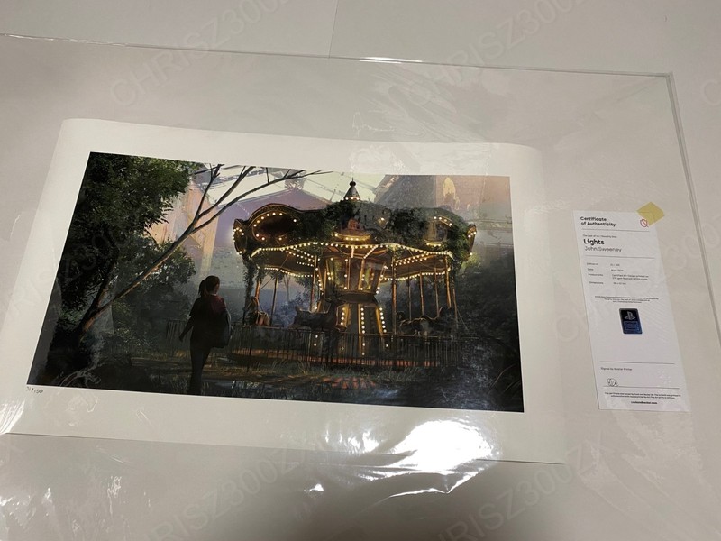 The Last of Us Lights Merry Go Round Ellie Legacy Poster Giclee #31 COA 10×24