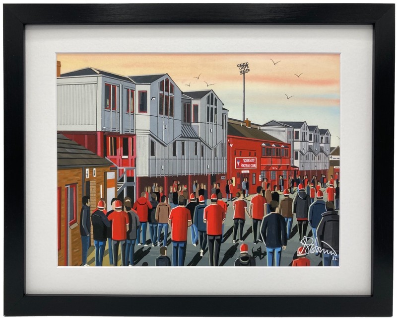 York City, Bootham Crescent. Framed FC Football Art Print. 14″ x 11″ Frame