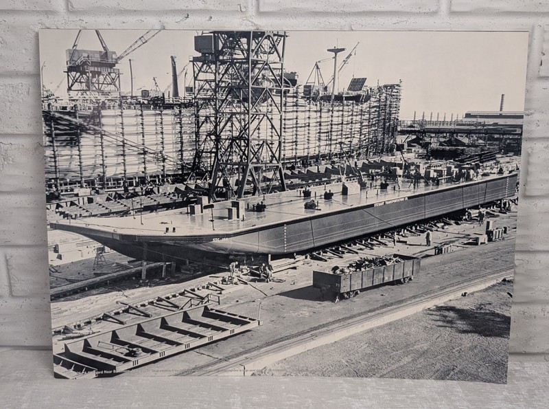 Vintage Shipyard Near Baltimore Maryland 17×23 Print 60s Fideler Port Authority