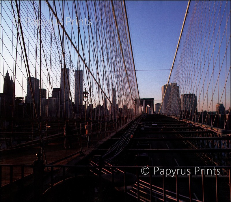 1983 Vintage Print Brooklyn Bridge New York City NYC East River Borough Skyline