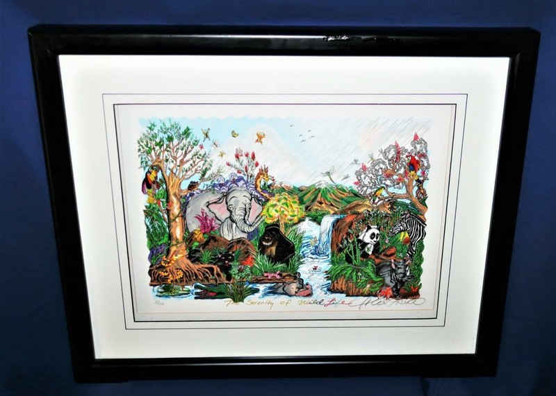 Charles Fazzino 3D Artwork «THE SERENITY OF WILDLIFE» LE 3/150 Serigraph + Back