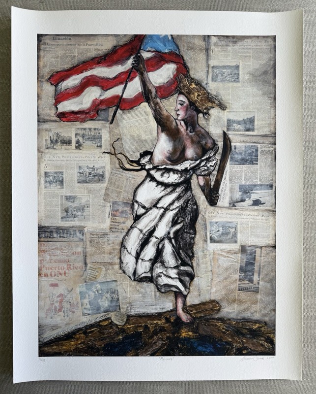 Gilbert Salinas, Liberty Leading The People, Puerto Rico Political Art Print