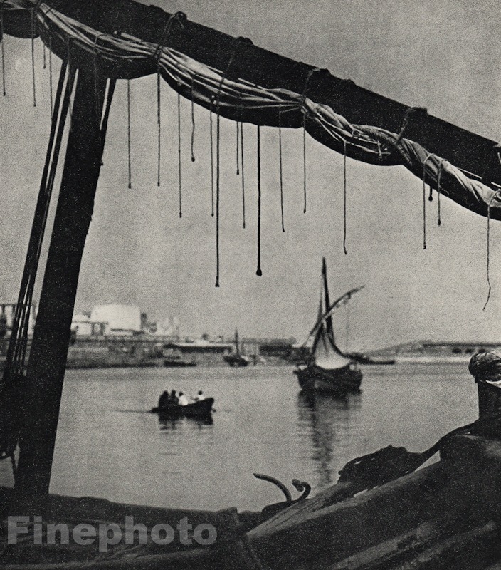 1906/66 Vintage 11x14 HARBOR SAILING Boat Nautical Spain By ALVIN LANGDON COBURN