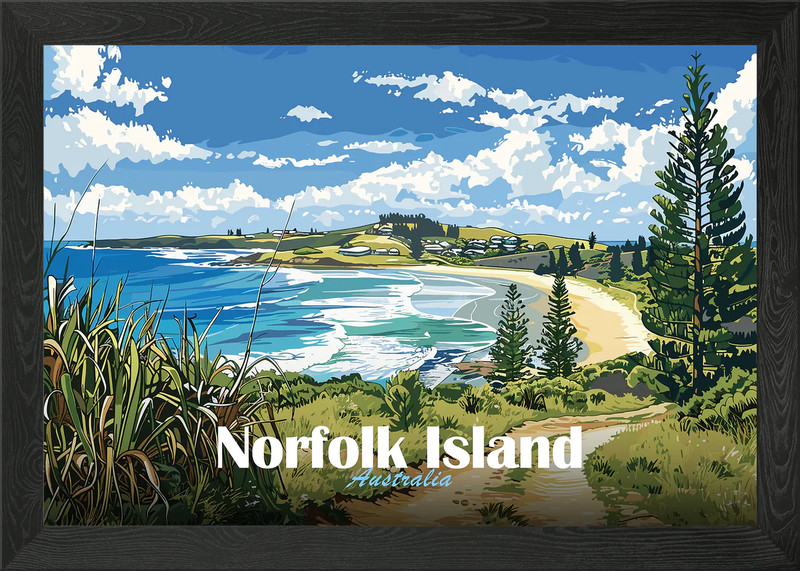 Norfolk Island, Australia Framed Wall Art Poster Canvas Print Picture