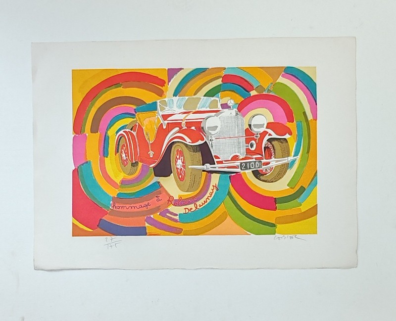 Daniel Lebier Hommage à Robert Delaunay Signed Ltd Ed Lithograph 27/175 76cm
