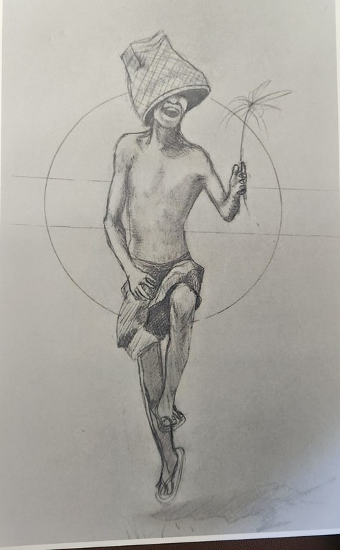 Lithograph Unsigned Artist Rudolf Bonnet (1895-1978). Titled «Ardja Dancer»
