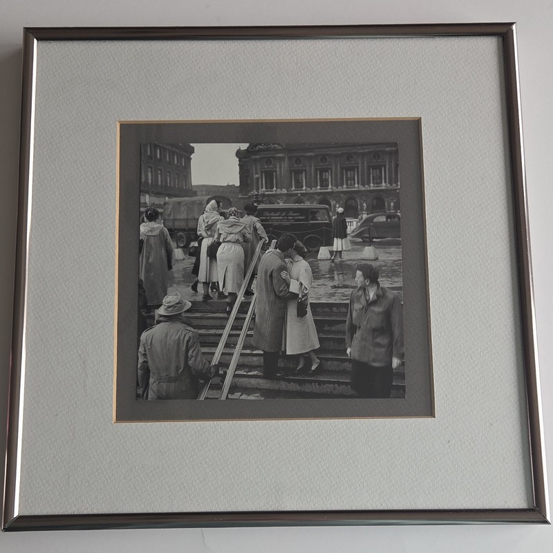 Framed & Matted Black & White Urban Street Scene Print, Realism, 12x12" gallery
