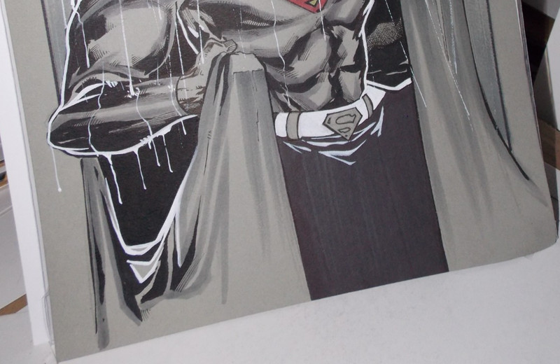 Comics Art sketch in ink by Ernest McClendon 11 "x 14" SUPERMAN on tone paper gallery