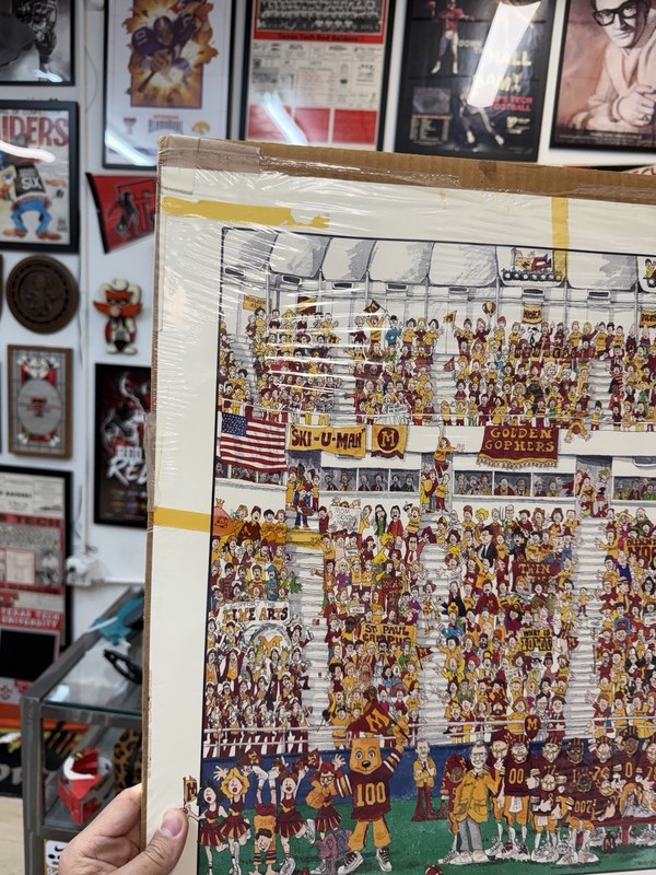 Vintage 1985 John Holladay Minnesota Golden Gophers Football Crowd poster DSWT gallery