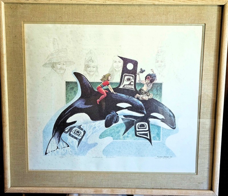 KILLER WHALE CELEBRATION JOANN GEORGE SIGNED NUMBERED PRINT ART TLINGIT ALASKA