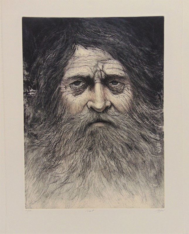 Poet, Color Etching by Dale Rayburn, Signed and numbered