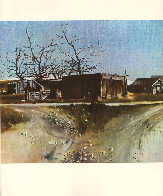 1964 Vintage New Zealand Color Art Plate «ON THE PIG ROOT» McIntyre Lithograph