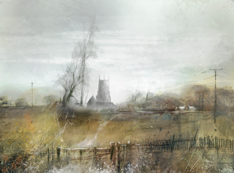 Over The Fields to Church | Giclee Print | Paper or Canvas | Nature| Autumn