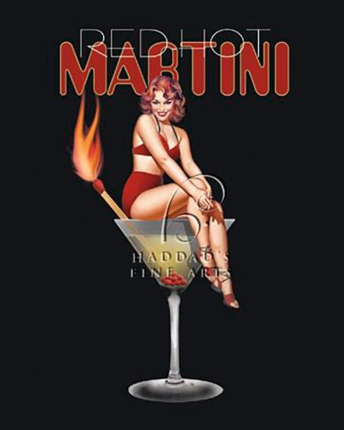 Red Hot Martini Art Print by Ralph Burch 9 x 11" Paper Size New Unframed
