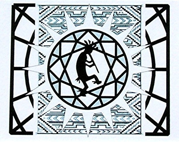 NATIVE AMERICAN ART PRINT SIGNED