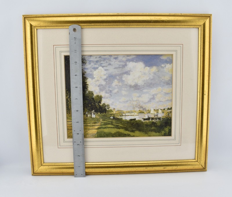 VTG Monet Framed Art Print - River Walk at Argenteuil VIK03 Made in England gallery
