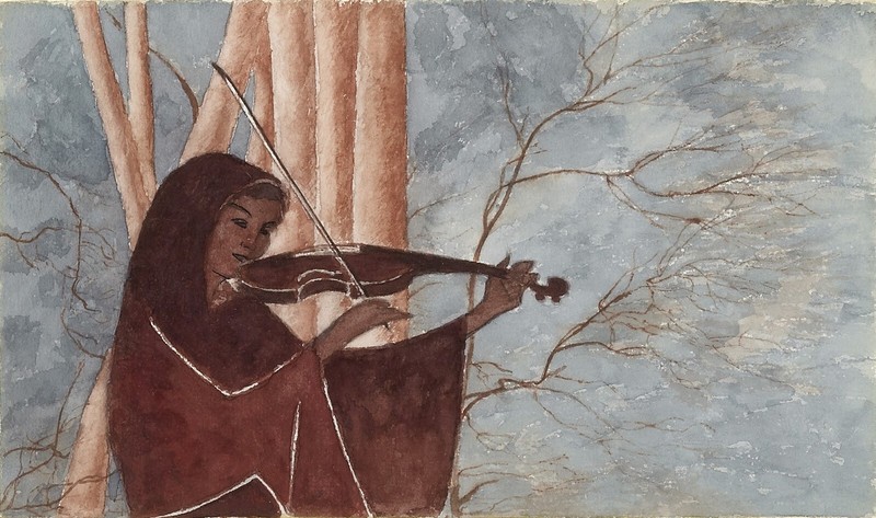 Léon Spilliaert – La Musicienne (1942) Violinist – 17″ x 22″ Fine Art Print