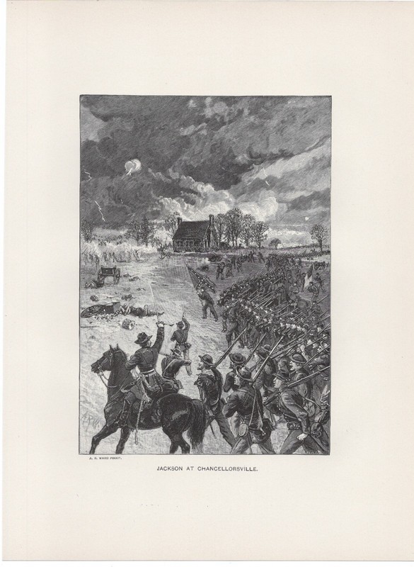 General Stonewall Jackson at Chancellorsville 1892 Original Antique Engraving gallery