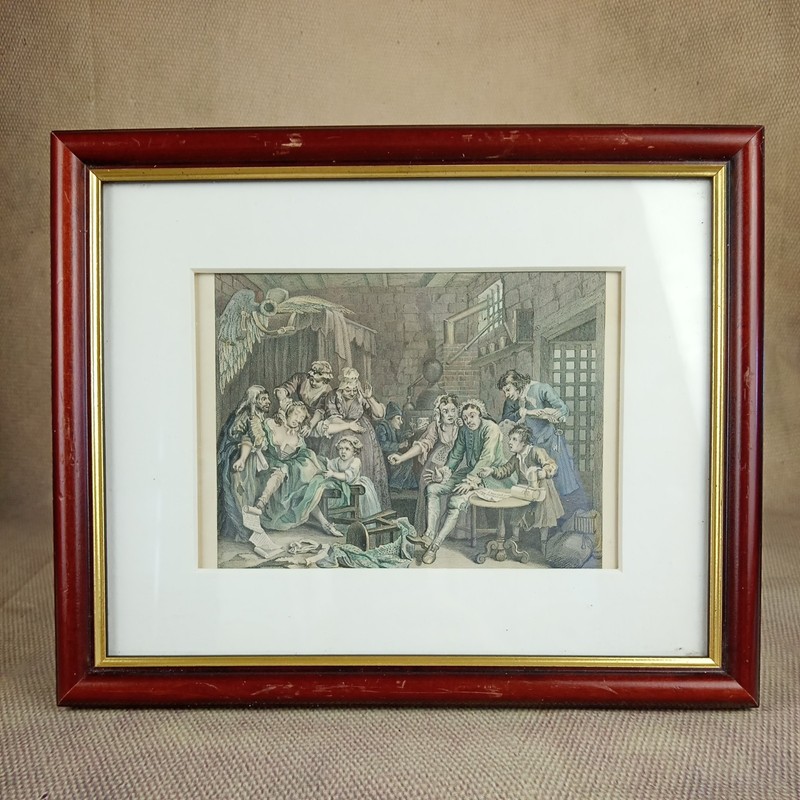 ⭐ William Hogarth’s The Rakes Progress The Prison Scene Plate 7 Print