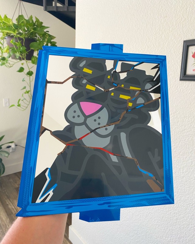 Ermsy «Cracked» Screen Printed Mirror RARE edition of 34 Low #2!