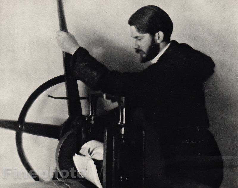 1908/66 Photographer ALVIN LANGDON COBURN ~ Self Portrait Printing Press 11x14