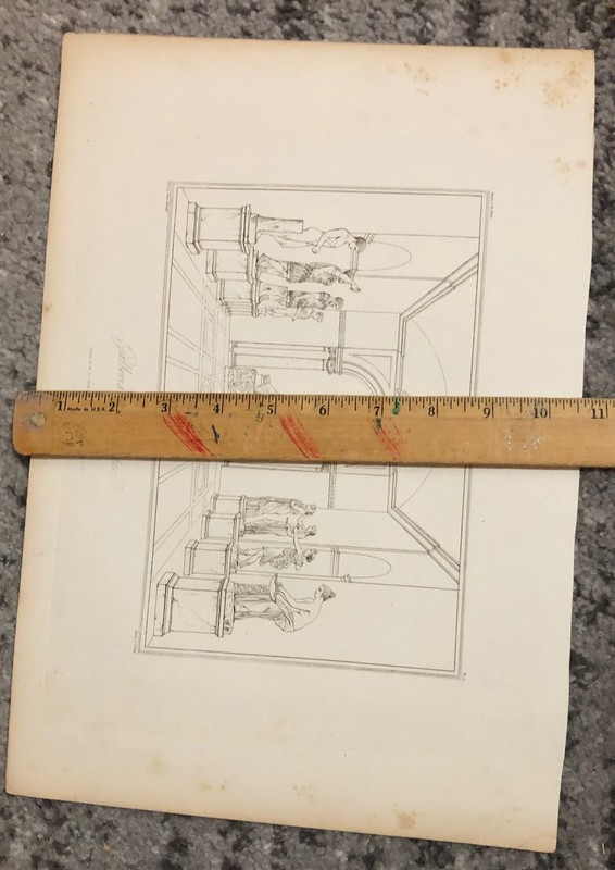 Hakewill Copper Engraving 1820 | Italy Galleria delle Statue Art Etching Antique gallery