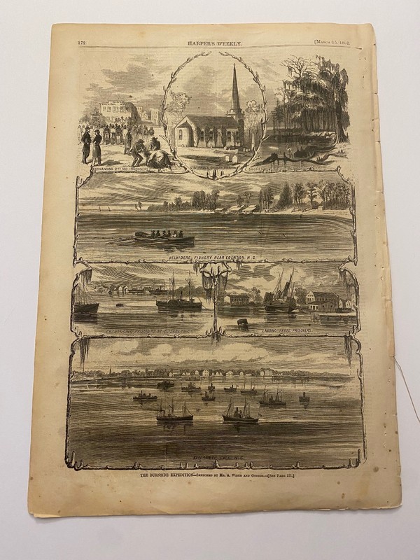 General Ambrose Burnside North Carolina Harper’s Weekly c. 1862 Engraving