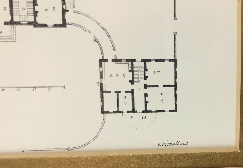Set of Two Antique Architecture Prints of Various Building Plans and Facades gallery