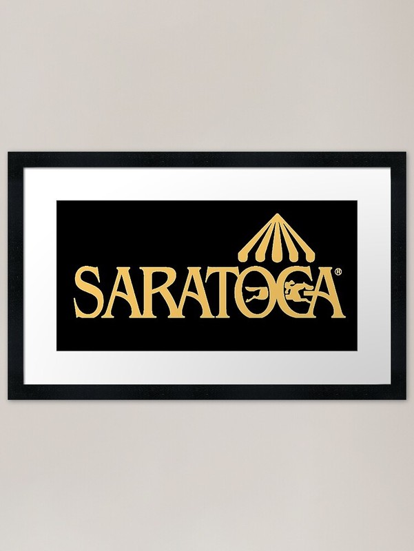 Saratoga Springs Race Track Yellow Framed Wall Art Poster Canvas Print Picture