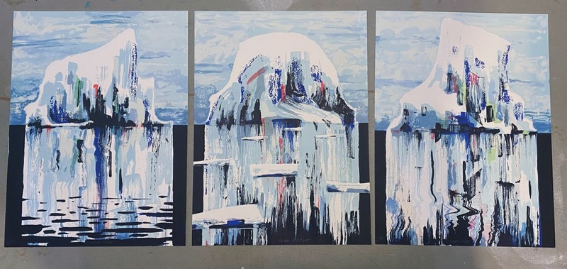 Tomory Dodge – Icebergs (triptych) – Silkscreen on Somerset