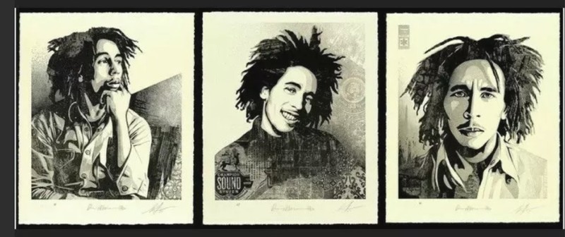 Bob Marley 40th Letterpress Obey Giant Shepard Fairey Set of 3 Prints Signed