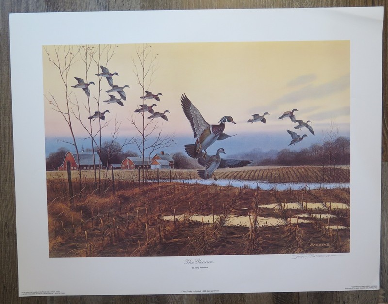 The Gleaners 1986 Raedeke Duck Print Hand pencil signed Ohio Ducks Unlimited