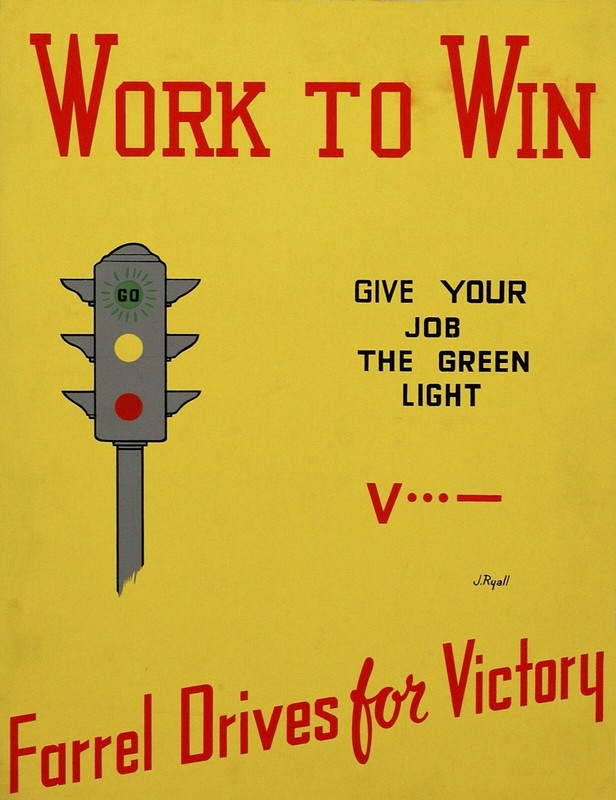 WORK TO WIN World War 2 Giclee Fine Art Poster Reproduction 24×30