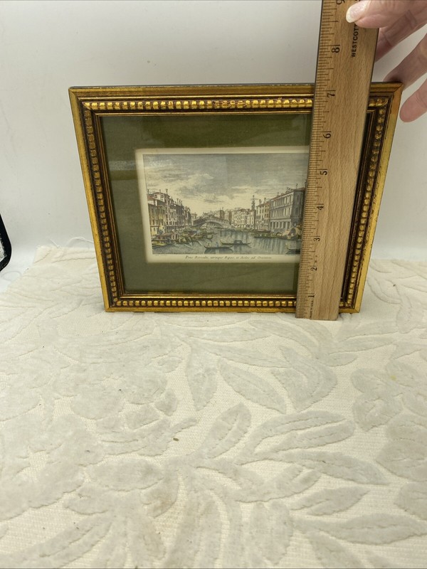 Vintage Venice Lithograph Etching Framed And Matted Print by Antonio Visentini gallery