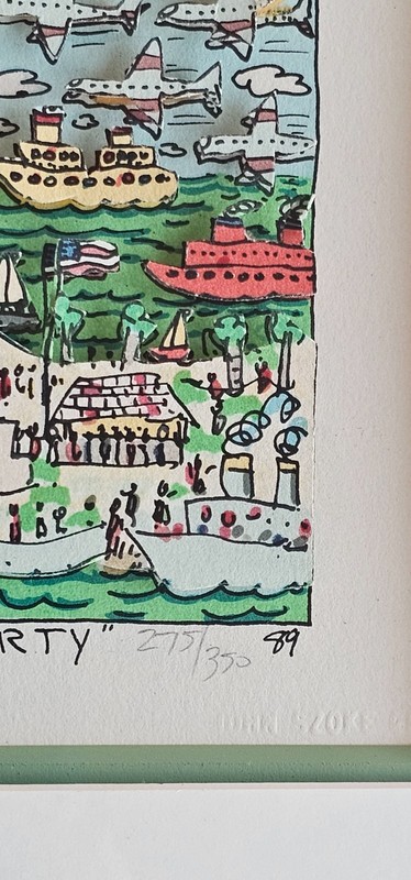 James Rizzi Statue of LIBERTY 1989 Hand Signed 3D Serigraph Framed NYC Pop Art gallery