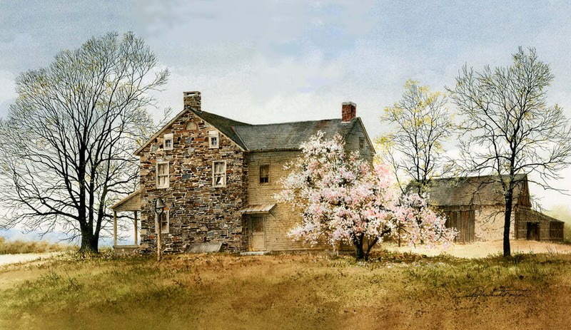 The Seasons – Spring by Ray Hendershot Landscape Print Barn Country Poster 16×26