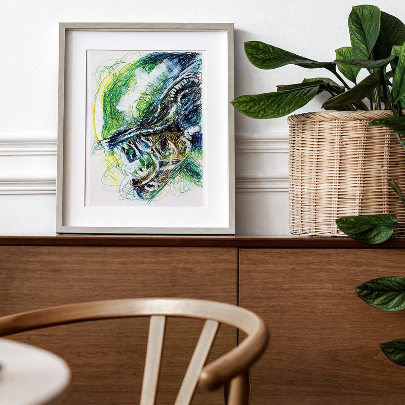 Alien Ballpoint Pen Print, Alien Movie Art Poster gallery