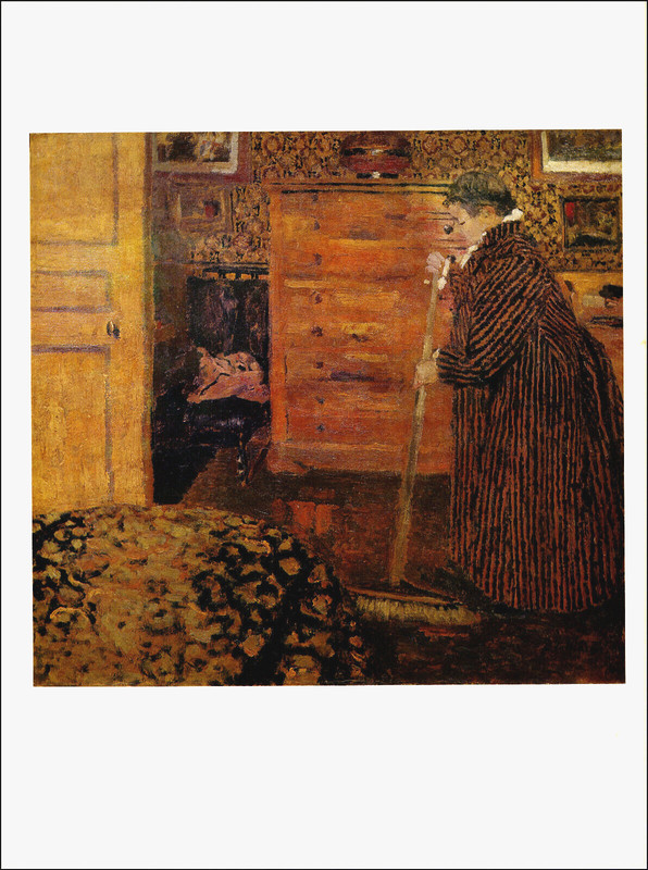 1968 Vintage Print Plate Edouard Vuillard Painting Woman Sweeping In a Room