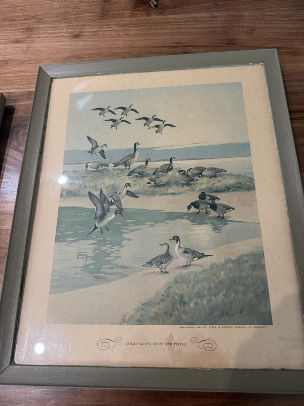 Vintage Lynn Bogue Hunt Framed Wildlife Prints – Matched Pair (1944)