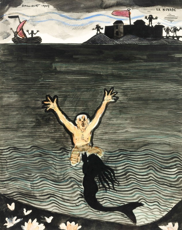 Léon Spilliaert – The Drowning (1904) Mermaid – 17″ x 22″ Fine Art Print