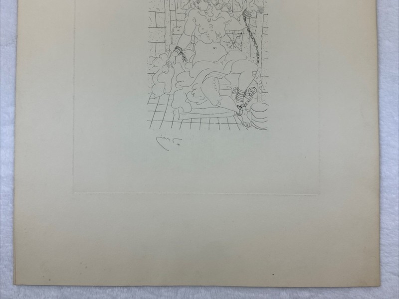 Andre Derain Vintage Fauvist Etching "The Prisoner" Signed in plate gallery